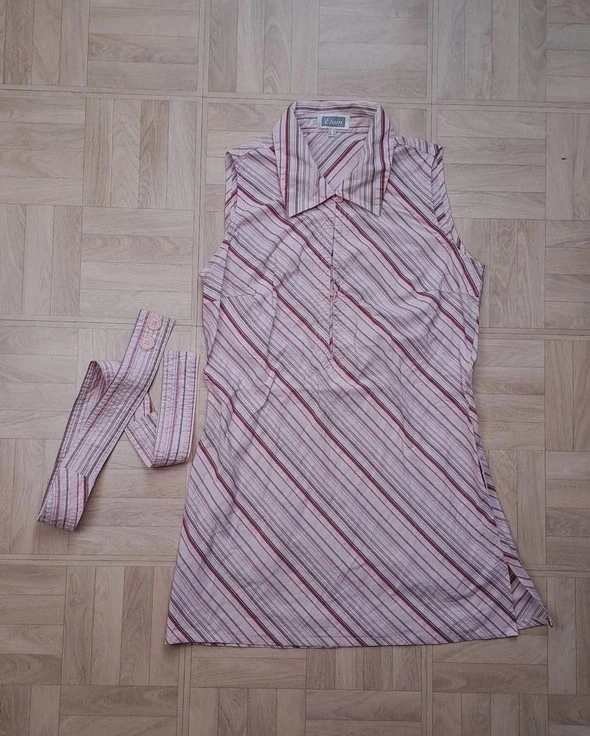 Robe Longue Sans Manches / Etam / Rayée Rose / Taille 40 / Femme / Vintage